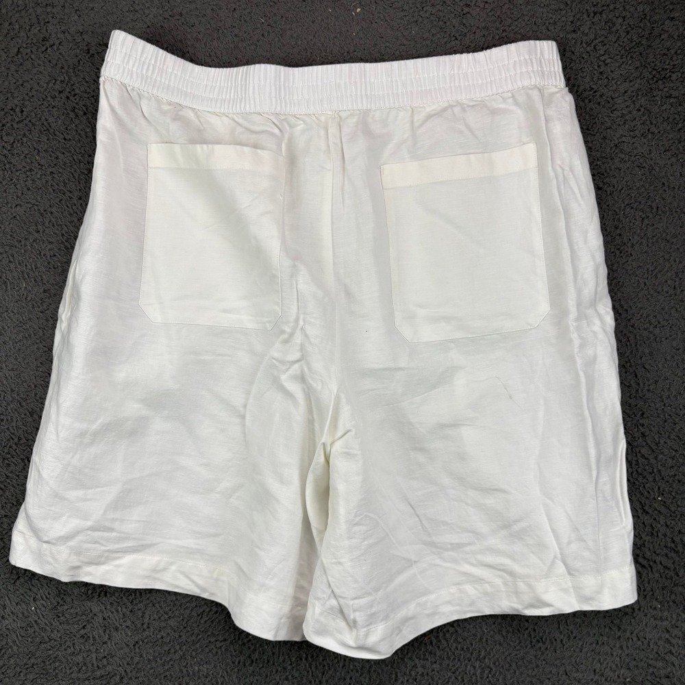 LOFT Womens White Linen Blend Elastic Waist Pull On Shorts XL - Picture 7 of 8